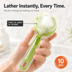 Dog Bath Brush with Shampoo Dispenser and Soft Silicone Bristles