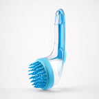 Dog Bath Brush with Shampoo Dispenser and Soft Silicone Bristles