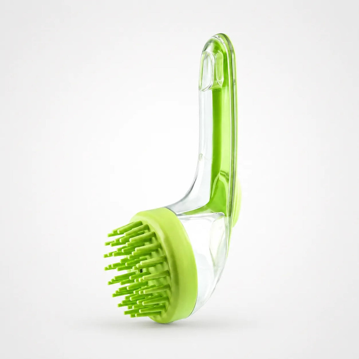 Dog Bath Brush with Shampoo Dispenser and Soft Silicone Bristles