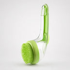 Dog Bath Brush with Shampoo Dispenser and Soft Silicone Bristles