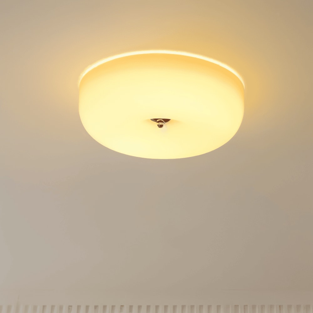Donut Glass Flush Mount Ceiling Light with Smooth Dome Shade