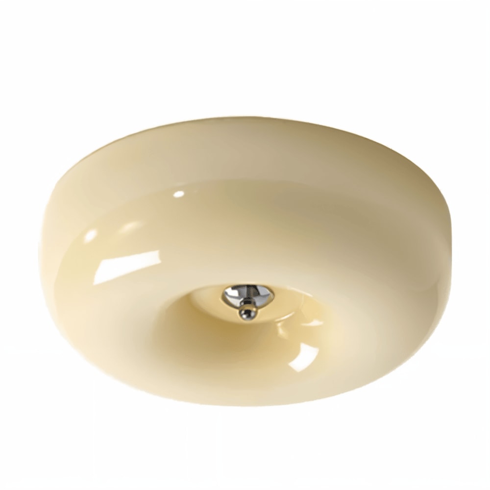 Donut Glass Flush Mount Ceiling Light with Smooth Dome Shade