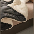 Double Sided Sherpa Fleece Blanket with Plush Flannel for Bed and Sofa