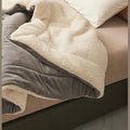 Double Sided Sherpa Fleece Blanket with Plush Flannel for Bed and Sofa
