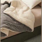 Double Sided Sherpa Fleece Blanket with Plush Flannel for Bed and Sofa
