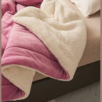 Double Sided Sherpa Fleece Blanket with Plush Flannel for Bed and Sofa