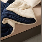 Double Sided Sherpa Fleece Blanket with Plush Flannel for Bed and Sofa