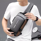 Anti-Theft Sling Backpack Crossbody Chest Bag with USB Charging Port Combination Lock Water-Resistant Shoulder Bag