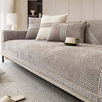 Non-Slip Sofa Cover with Linen Texture Knitted Polyester Couch Slipcover Machine Washable and Pet-Friendly