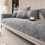 Non-Slip Sofa Cover with Linen Texture Knitted Polyester Couch Slipcover Machine Washable and Pet-Friendly