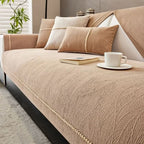 Non-Slip Sofa Cover with Linen Texture Knitted Polyester Couch Slipcover Machine Washable and Pet-Friendly