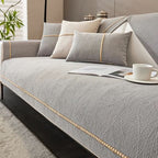 Non-Slip Sofa Cover with Linen Texture Knitted Polyester Couch Slipcover Machine Washable and Pet-Friendly