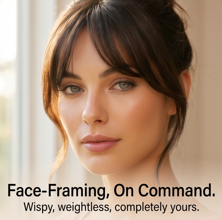 Clip-In Wispy Bangs Hair Topper with Seamless Blend and Double Clips