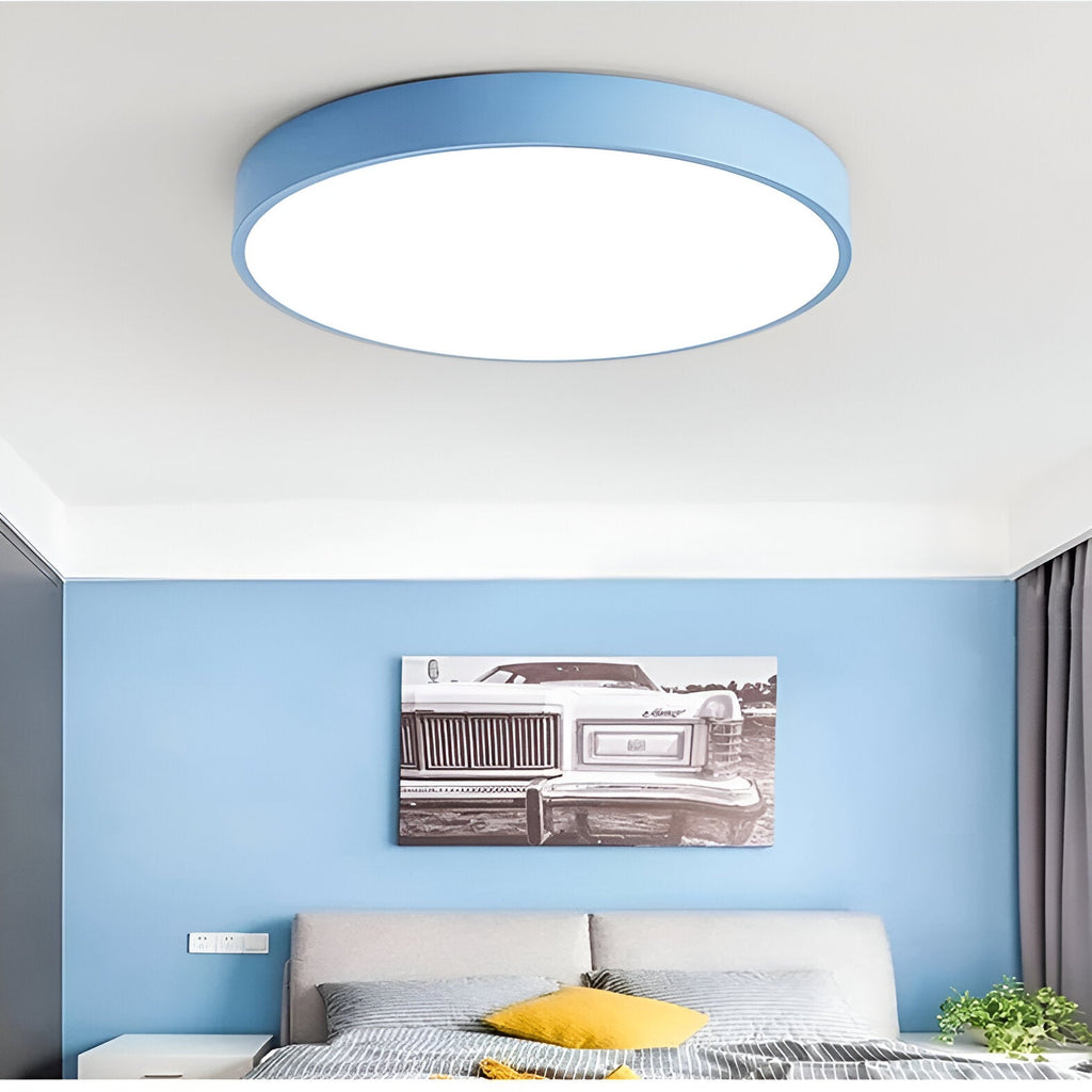 Modern Round Flush Mount Ceiling Light with Slim Frame