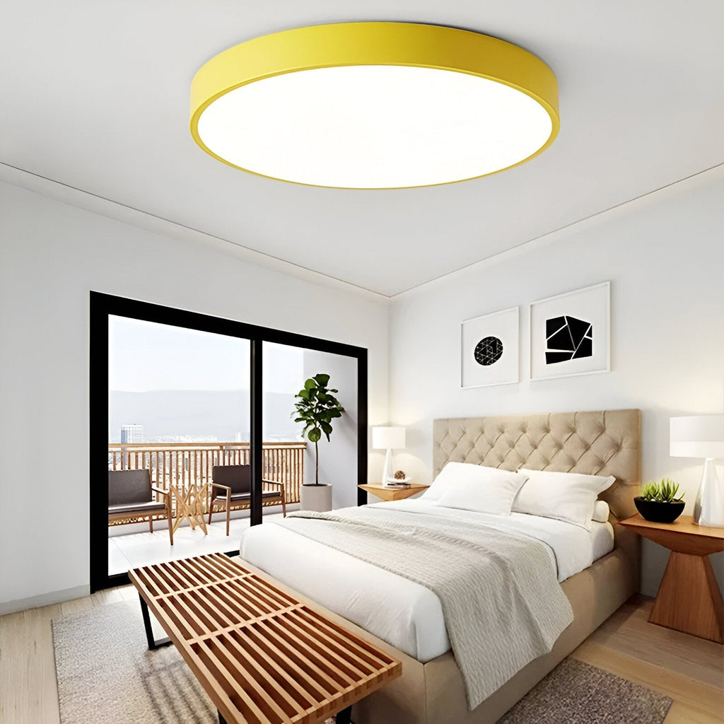 Modern Round Flush Mount Ceiling Light with Slim Frame
