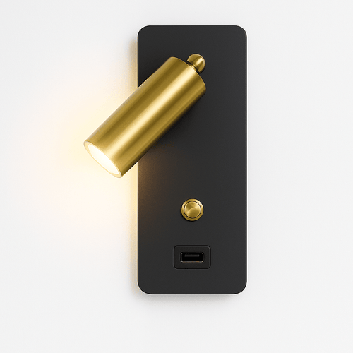 Adjustable LED Bedside Reading Light Wall Sconce with USB Charging Port