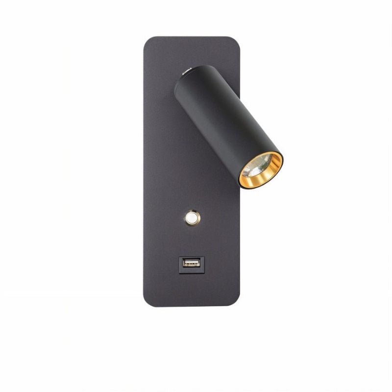 Adjustable LED Bedside Reading Light Wall Sconce with USB Charging Port