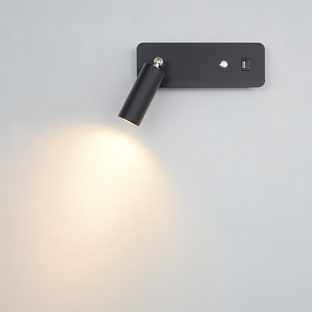 Adjustable LED Bedside Reading Light Wall Sconce with USB Charging Port