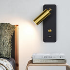 Adjustable LED Bedside Reading Light Wall Sconce with USB Charging Port
