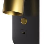 Adjustable LED Bedside Reading Light Wall Sconce with USB Charging Port