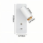 Adjustable LED Bedside Reading Light Wall Sconce with USB Charging Port