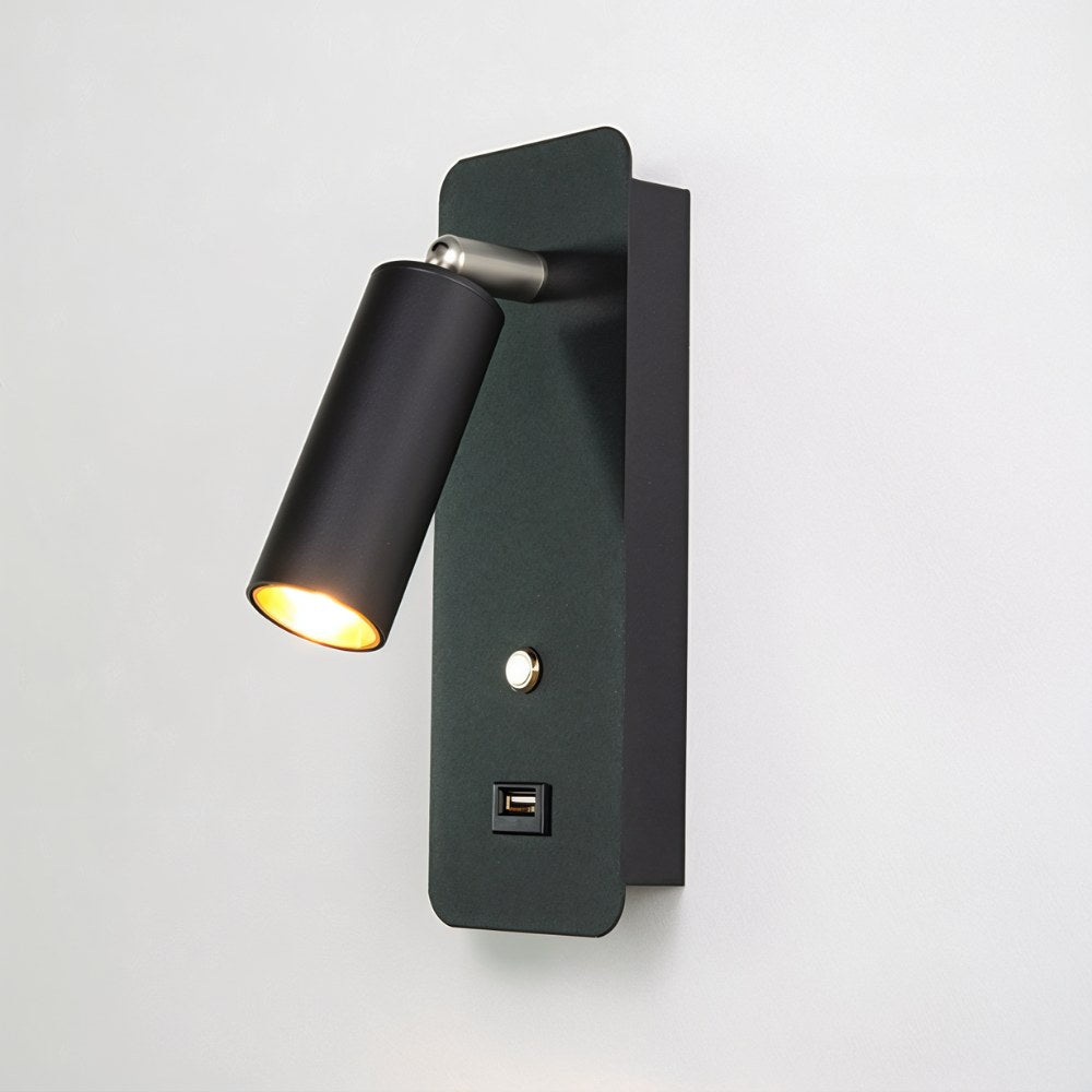 Adjustable LED Bedside Reading Light Wall Sconce with USB Charging Port