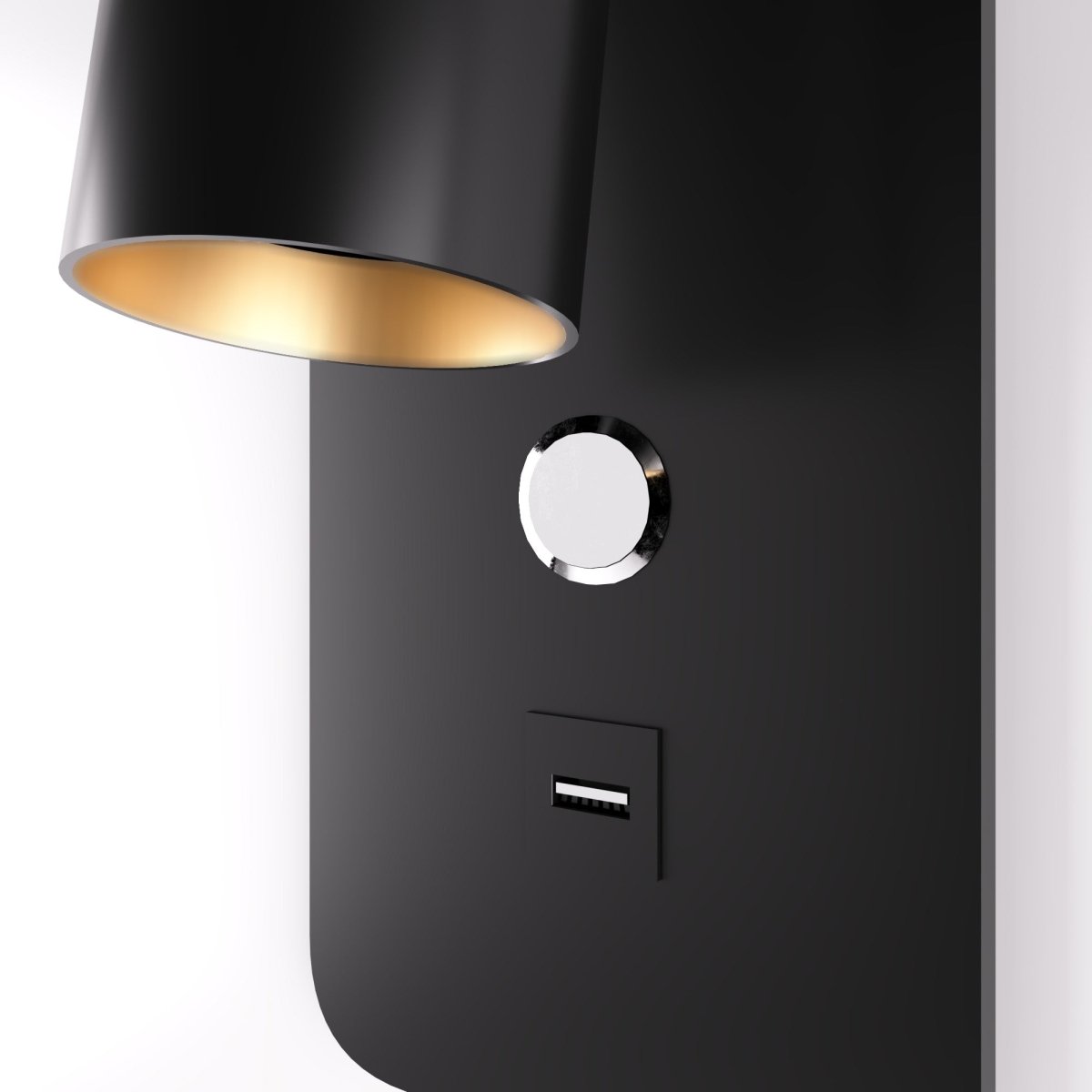Adjustable LED Bedside Reading Light Wall Sconce with USB Charging Port