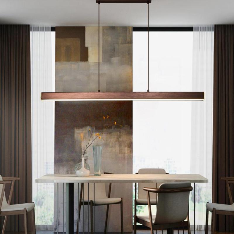 Modern Linear Pendant Light Bar with Integrated LED Light