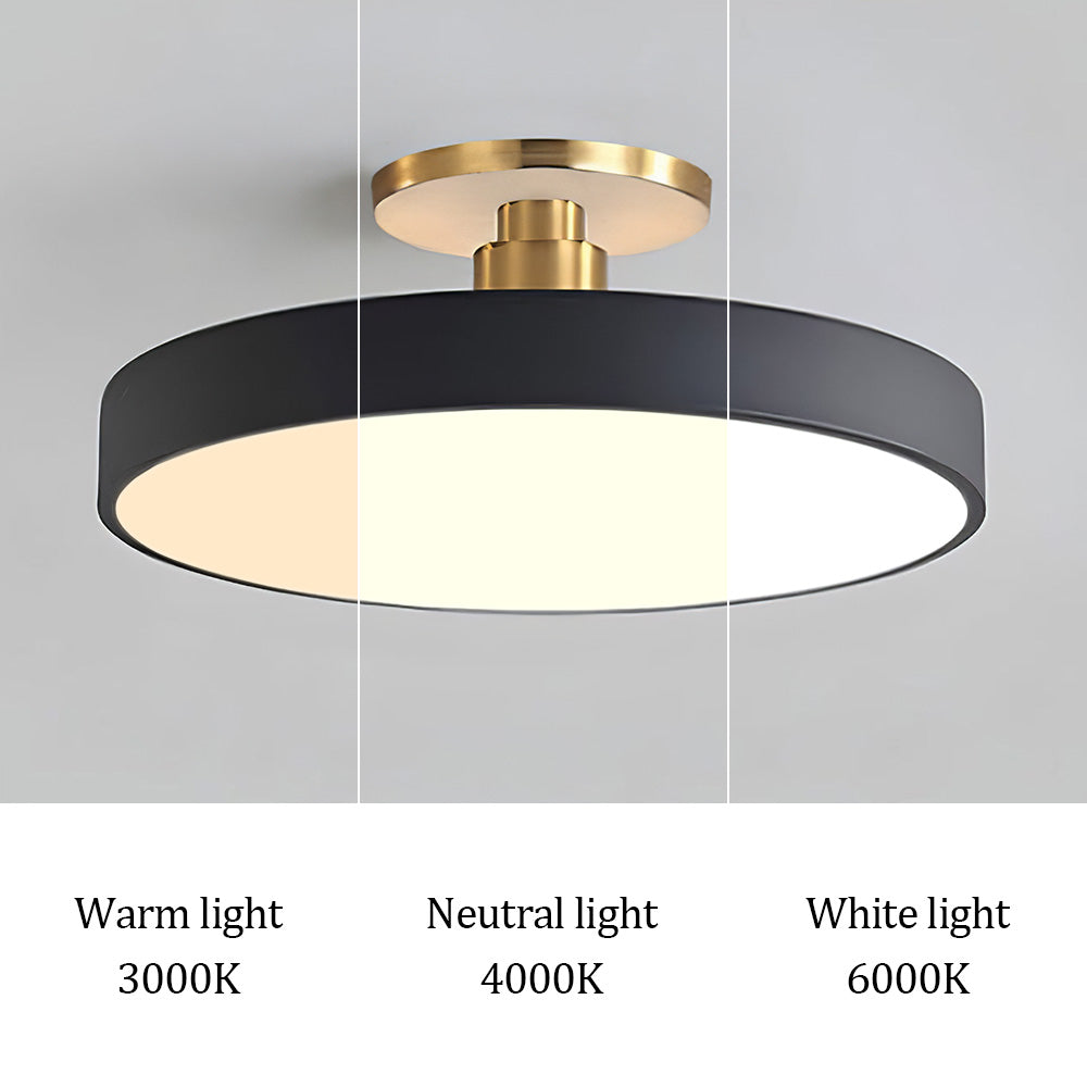Modern Circular Semi Flush Mount LED Ceiling Light