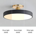 Modern Circular Semi Flush Mount LED Ceiling Light