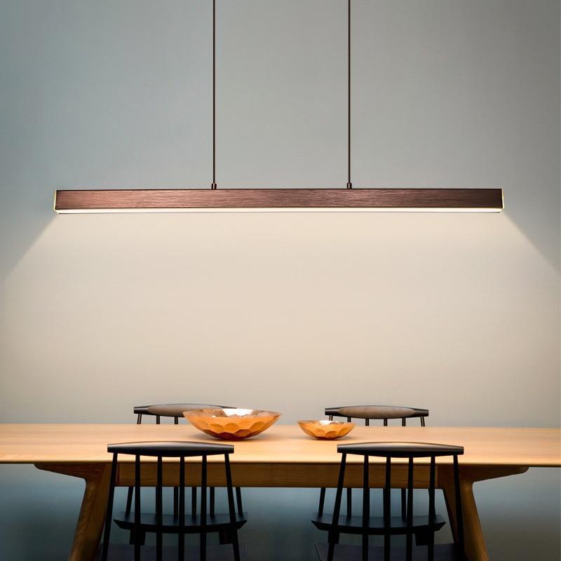 Modern Linear Pendant Light Bar with Integrated LED Light