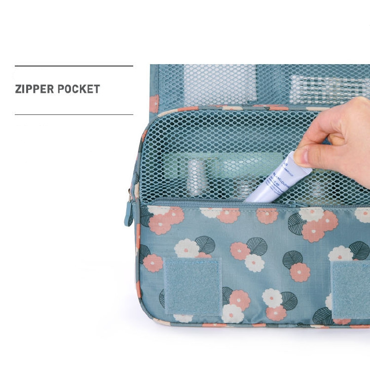 Hanging Travel Toiletry Bag Waterproof Cosmetic Organizer with Hook and Multiple Compartments for Women