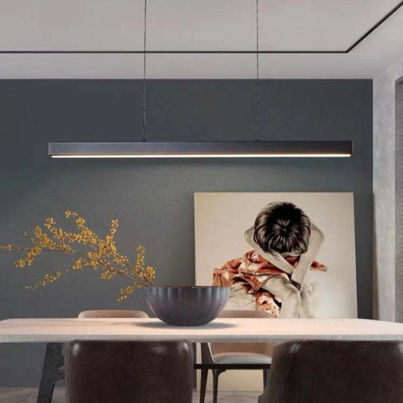 Modern Linear Pendant Light Bar with Integrated LED Light