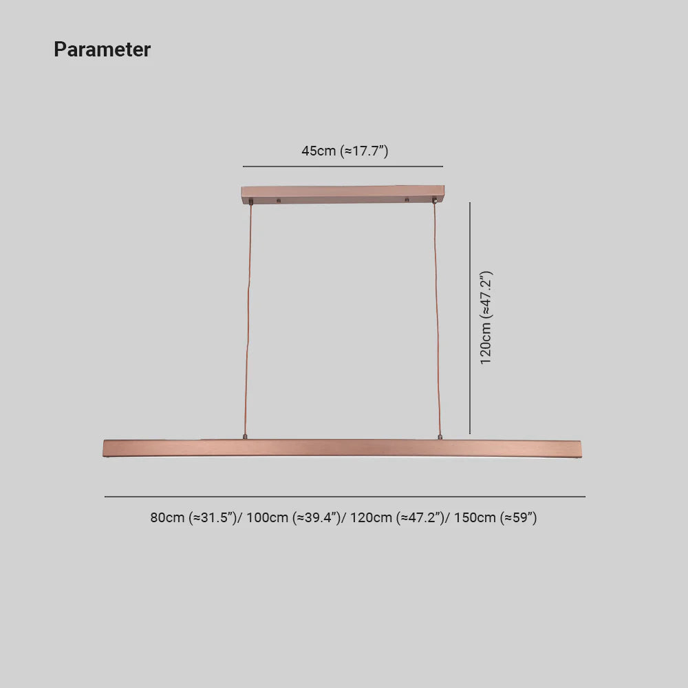 Modern Linear Pendant Light Bar with Integrated LED Light
