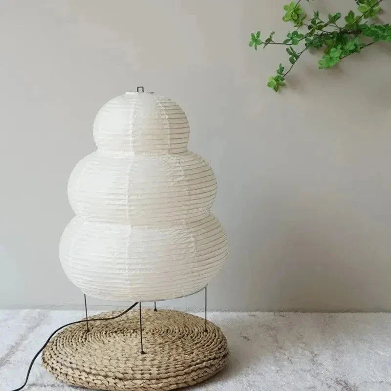 Bohemian Paper Floor Lamp With Warm Tri-Color Glow — Harbor Light Co.