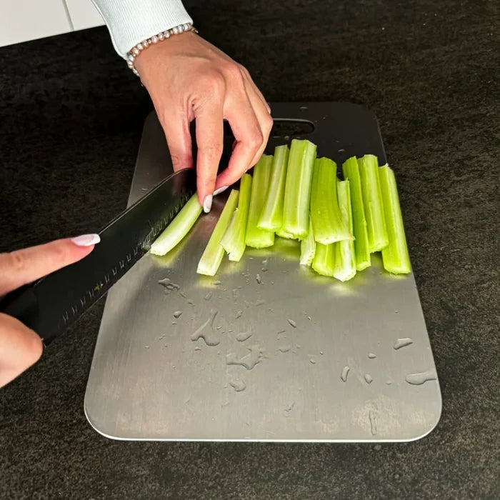 Titanium Cutting Board Non-Porous Antibacterial Kitchen Chopping Board Odor and Stain Resistant Knife Friendly