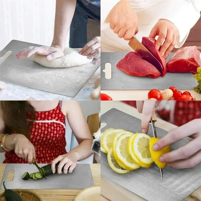 Titanium Cutting Board Non-Porous Antibacterial Kitchen Chopping Board Odor and Stain Resistant Knife Friendly