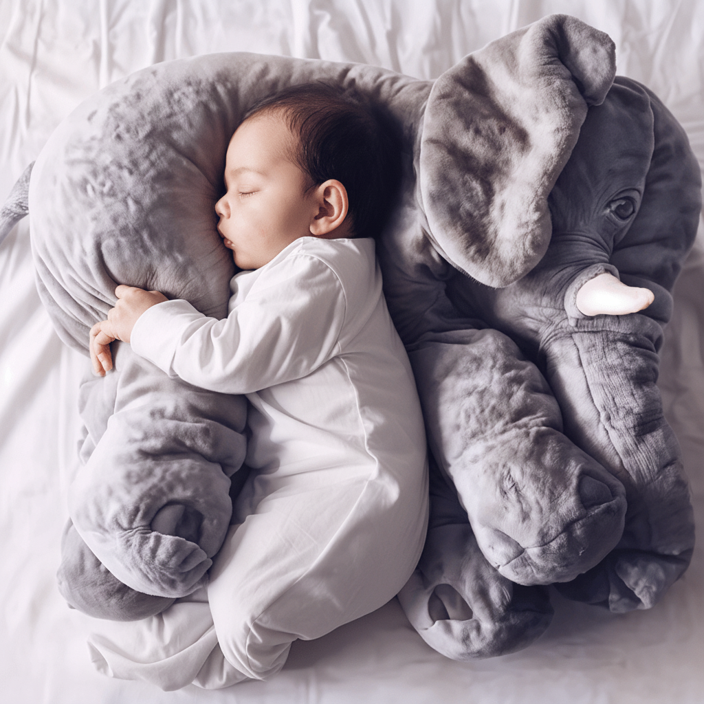 Stuffed Elephant Plush Toy Soft Cuddly Elephant Pillow Stuffed Animal for Kids Nursery and Bedroom Decor