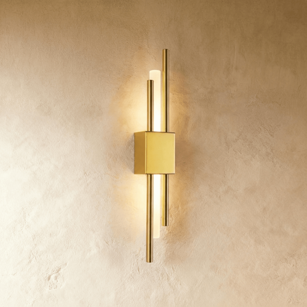 Modern Double Rod LED Light Wall Sconce with Backlit Diffuser