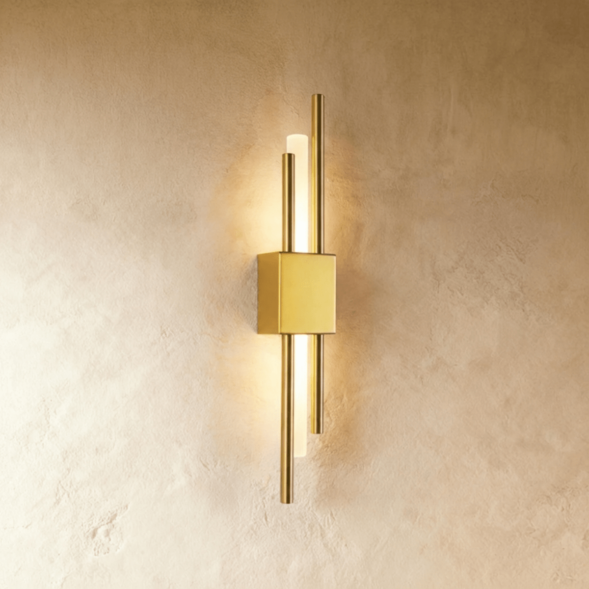 Modern Double Rod LED Light Wall Sconce with Backlit Diffuser