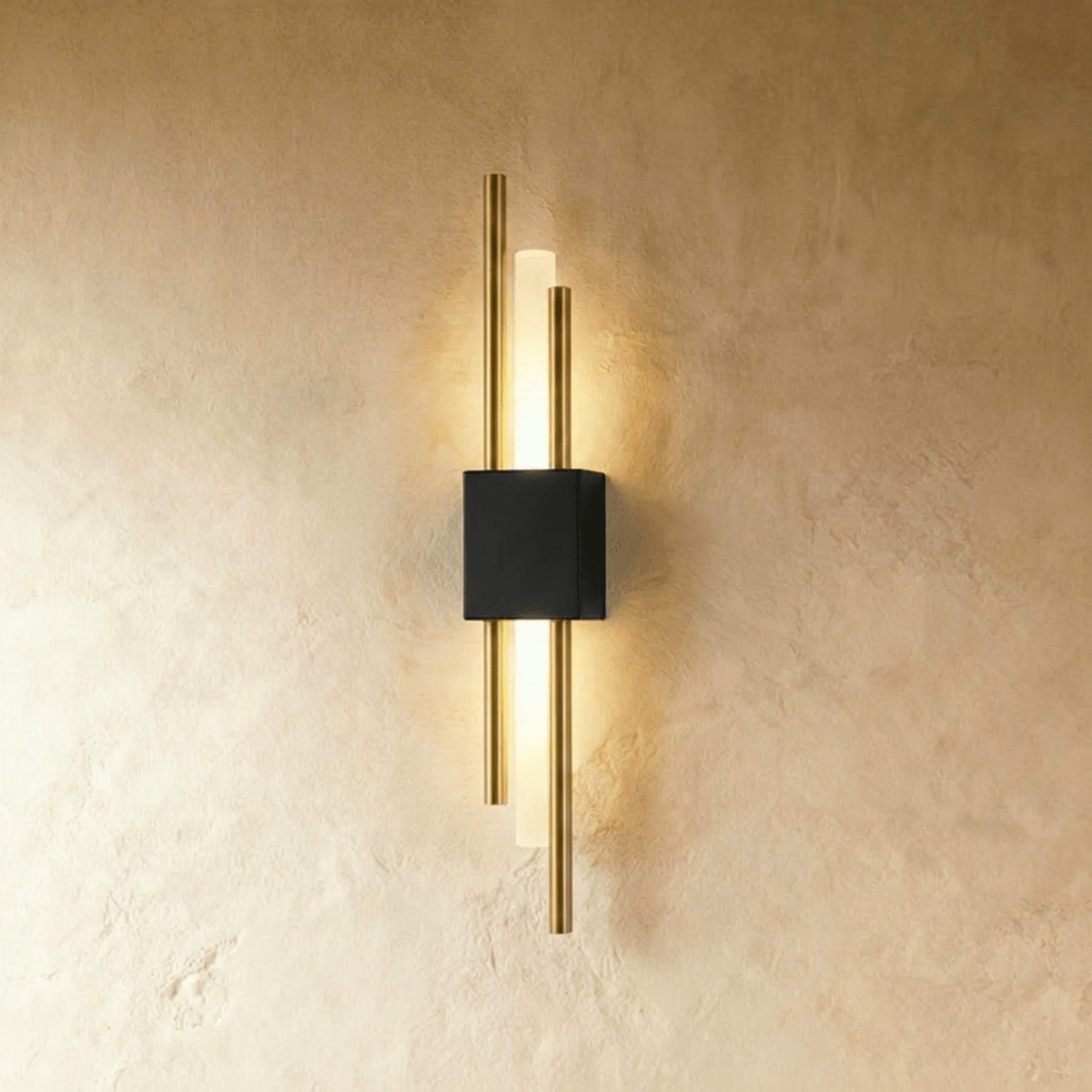 Modern Double Rod LED Light Wall Sconce with Backlit Diffuser