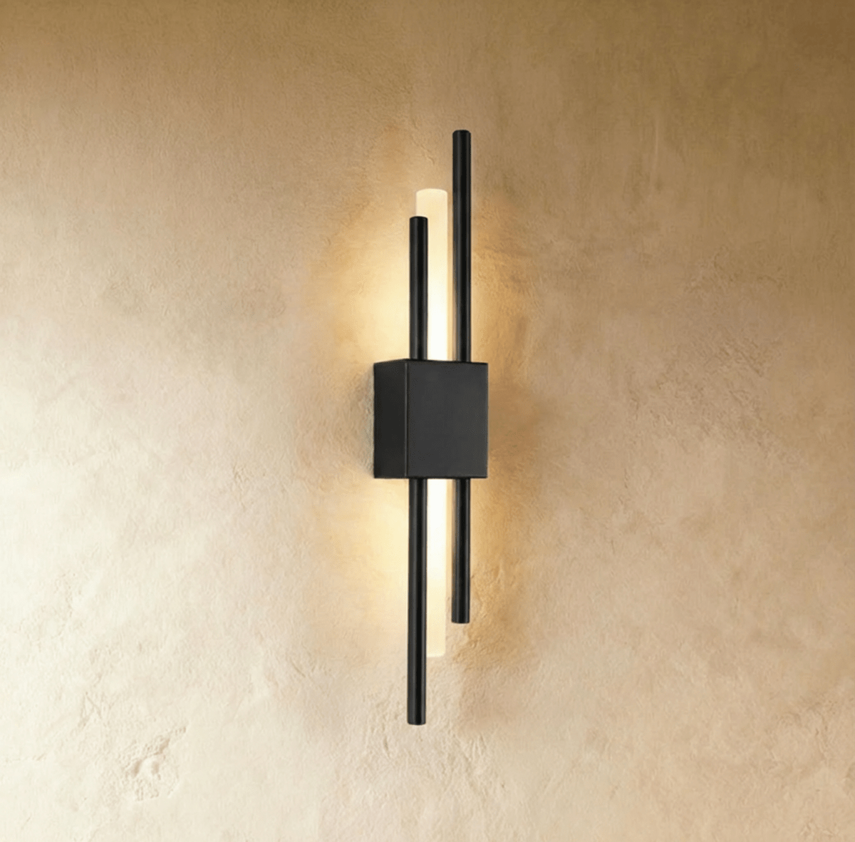 Modern Double Rod LED Light Wall Sconce with Backlit Diffuser