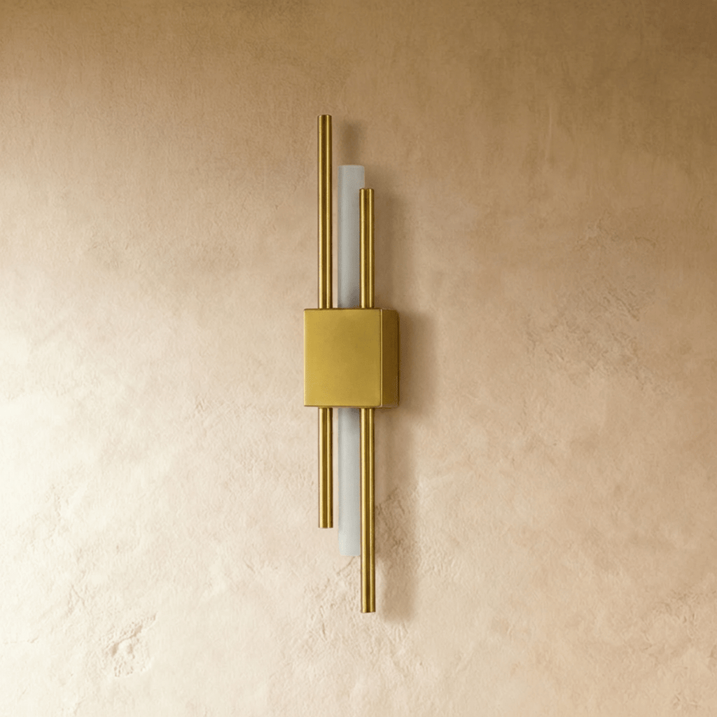 Modern Double Rod LED Light Wall Sconce with Backlit Diffuser