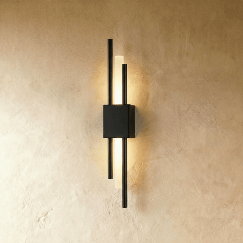 Modern Double Rod LED Light Wall Sconce with Backlit Diffuser