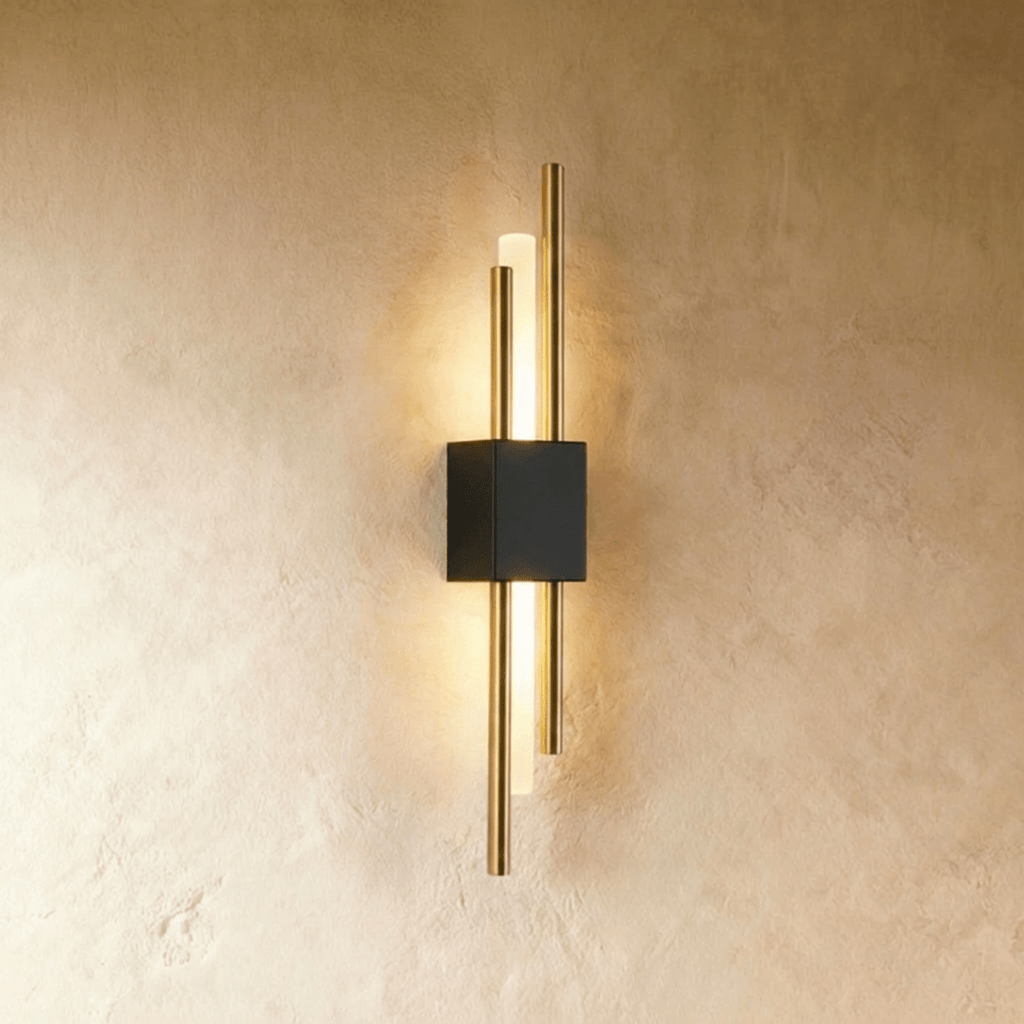 Modern Double Rod LED Light Wall Sconce with Backlit Diffuser