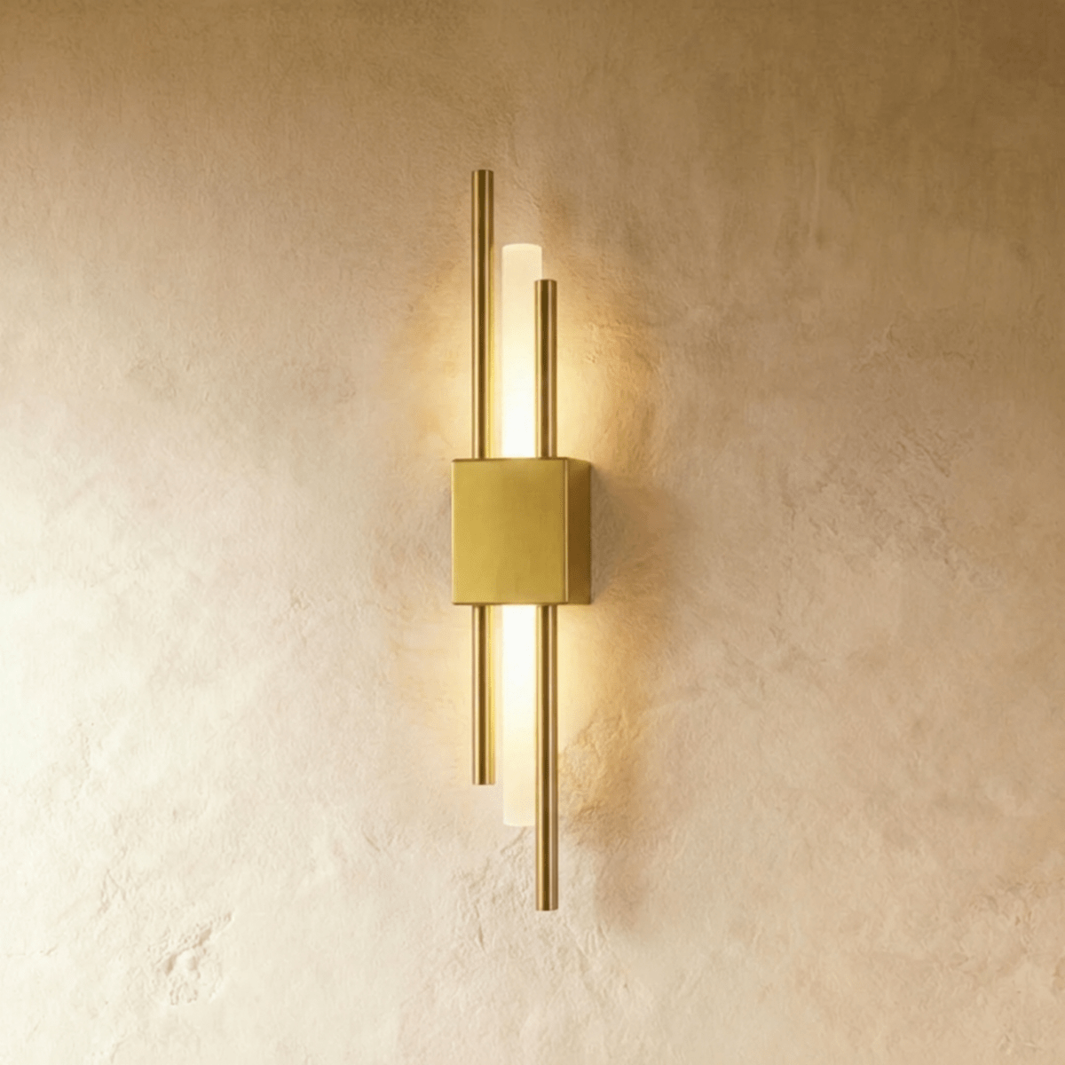 Modern Double Rod LED Light Wall Sconce with Backlit Diffuser