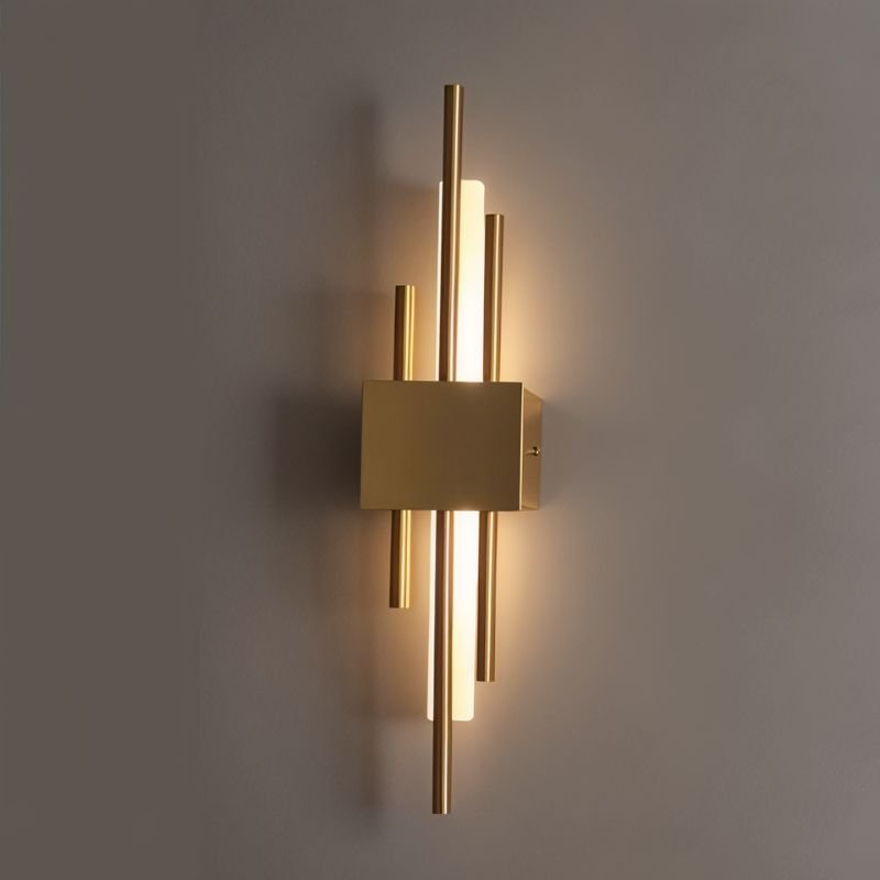 Modern Double Rod LED Light Wall Sconce with Backlit Diffuser