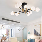 Modern Linear Ceiling Light with Black and Brass Finish
