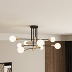 Modern Linear Ceiling Light with Black and Brass Finish