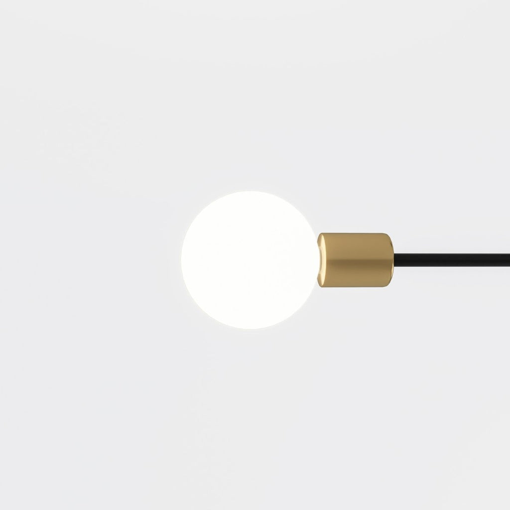 Modern Linear Ceiling Light with Black and Brass Finish
